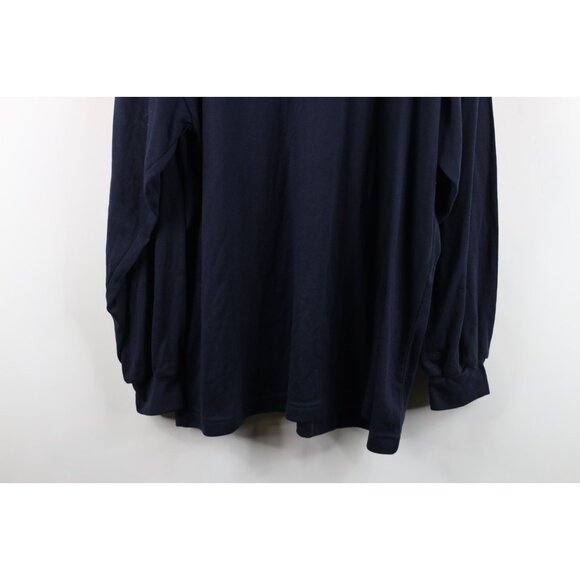 Deadstock Vtg 90s Streetwear Mens L Blank Knit Long Sleeve Turtleneck T-Shirt - Picture 11 of 11